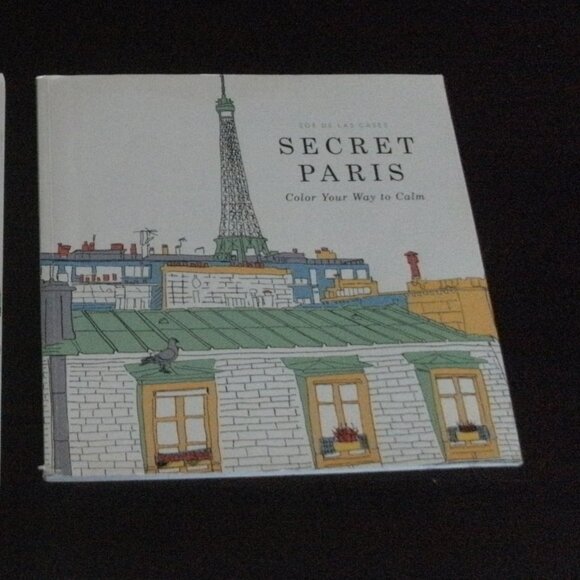 Two Adult Travel Coloring Books SECRET LONDON & SECRET PARIS color your way calm - Picture 3 of 9